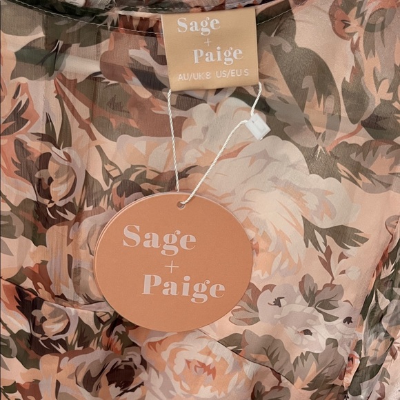 Sage & Paige Lost In Seasons Floral Nude Multi Floral Mini Dress Size Small NWT - Picture 6 of 9